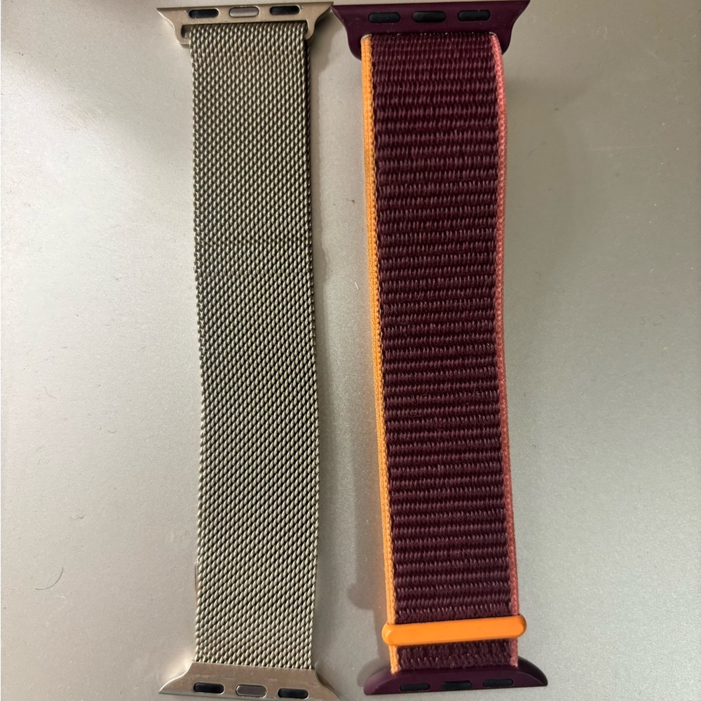 Smartwatch Band Set - Silver and Burgundy